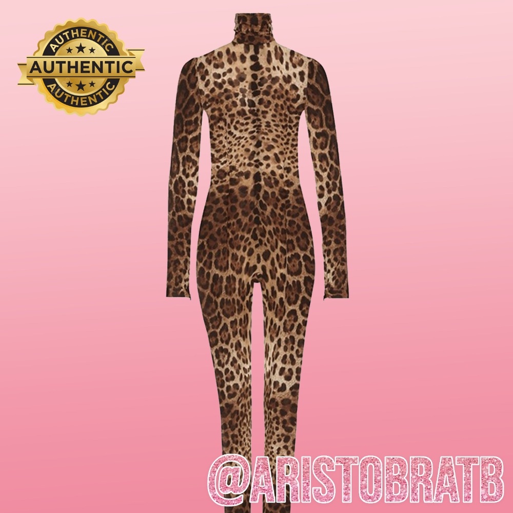 KIM DOLCE&GABBANA Sheer leopard-print jumpsuit